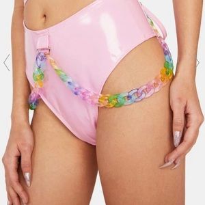 Iheartraves J Valentine Dreamtopia Vinyl rave Hi Waist Bottom NEW